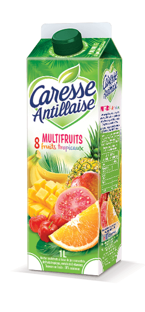 Jus de fruits Multifruits, 8 fruits tropicaux / Jus Multifruits - Caresse Antillaise, jus de fruits , compotes et sorbets