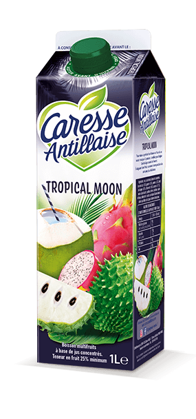 Jus de fruits Tropical Moon / Jus Tropical Moon - Noix de coco, fruit du dragon, corossol - Caresse Antillaise, jus de fruits , compotes et sorbets